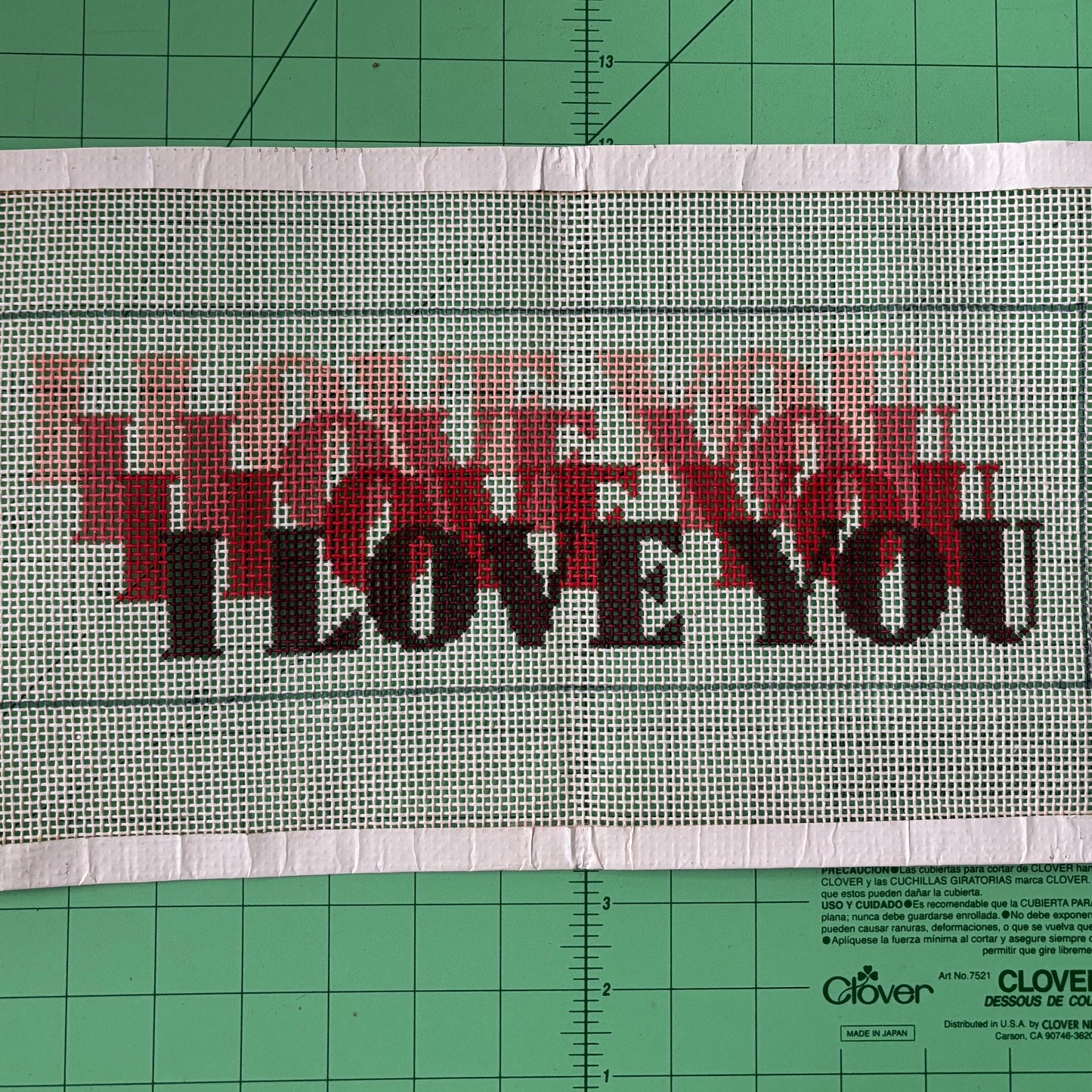 “I Love You” Needlepoint Canvas- Janice’s Stash