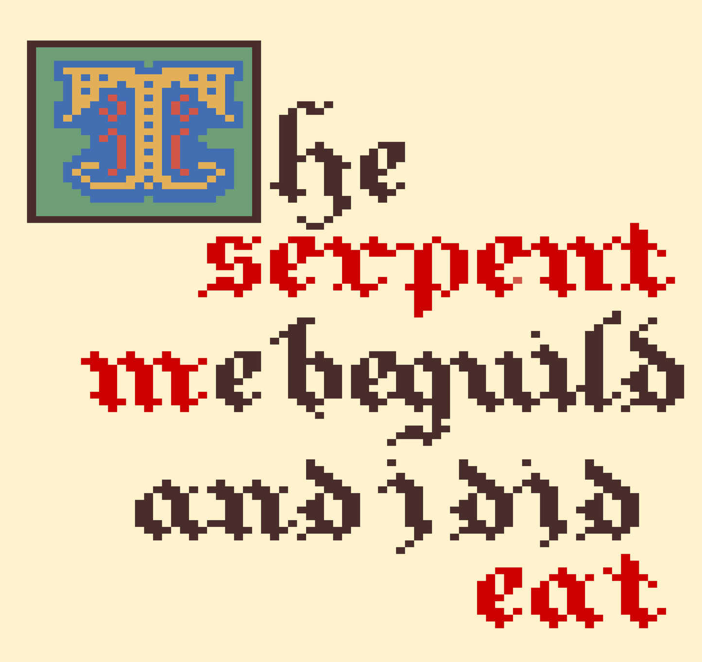 The Serpent Me Beguil'd Text (CHART ONLY)