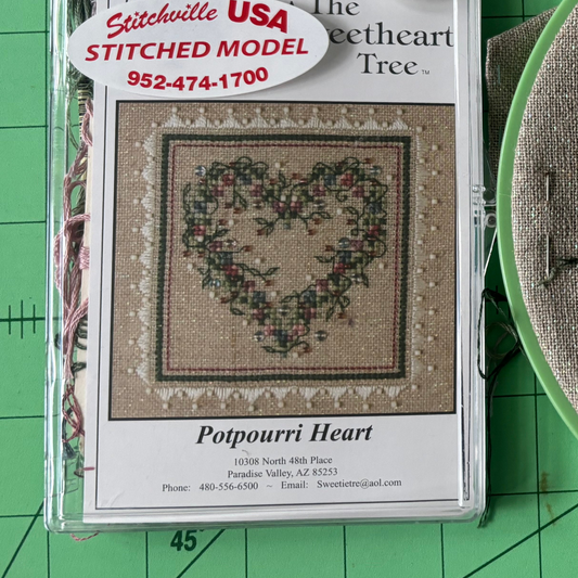The Potpourri Heart Kit - Needlepoint kit from Janice’s Stash