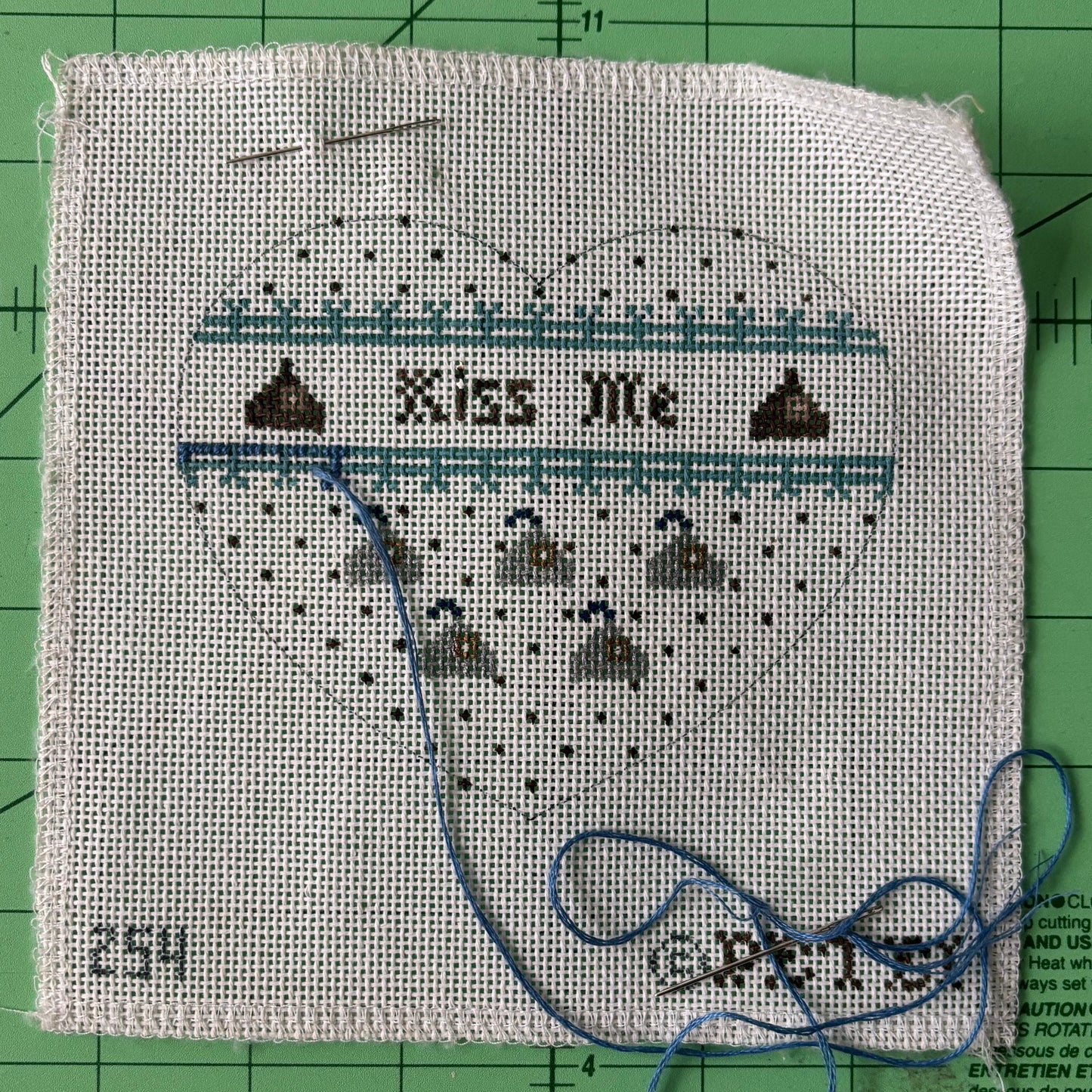 Hershey Kiss Me Heart - Needlepoint canvas